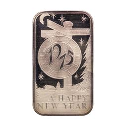 1975 Happy New Year Madison Mint 1 oz .999 Fine Silver Art Bar