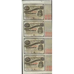 Uncut Sheet of (4) State of Louisiana Baby Bond Obsolete Notes