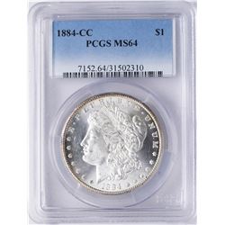 1884-CC $1 Morgan Silver Dollar Coin PCGS MS64