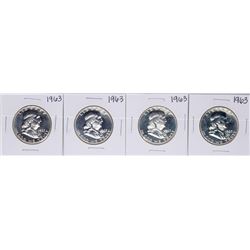 Lot of (4) 1963 Proof Franklin Half Dollar Coins