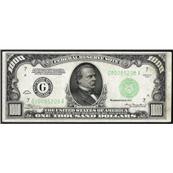 1934 $1,000 Federal Reserve Note Chicago