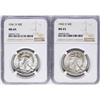 Image 1 : Lot of 1941-D & 1942-D Walking Liberty Half Dollar Coins NGC MS65