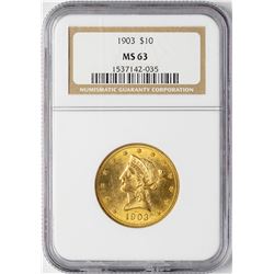 1903 $10 Liberty Head Eagle Gold Coin NGC MS63