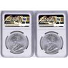 Image 2 : Lot of (2) 2018 South Africa Krugerrand Silver Coins NGC MS69 First Day of Issue