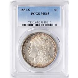 1881-S $1 Morgan Silver Dollar Coin PCGS MS65