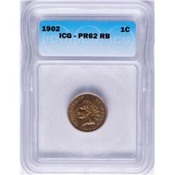 1902 Proof Indian Head Cent Coin ICG PR62RB