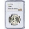 Image 1 : 1947 Walking Liberty Half Dollar Coin NGC MS65 Nice Color