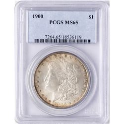 1900 $1 Morgan Silver Dollar Coin PCGS MS65