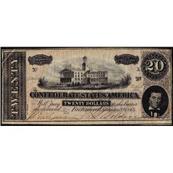 1864 $20 Confederate States of America Note