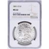 Image 1 : 1891-O $1 Morgan Silver Dollar Coin NGC MS62