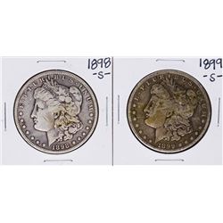 Lot of 1898-S & 1899-S $1 Morgan Silver Dollar Coins