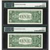Image 2 : Lot of (2) Consecutive 1957A $1 Silver Certificate Notes PMG Superb Gem Unc. 68E