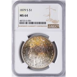 1879-S $1 Morgan Silver Dollar Coin NGC MS64 Nice Toning
