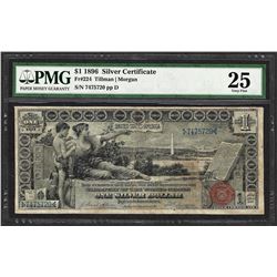 1896 $1 Educational Silver Certificate Note Fr.224 PMG Very Fine 25