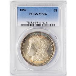 1889 $1 Morgan Silver Dollar Coin PCGS MS66 Nice Toning