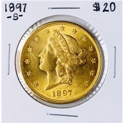 1897-S $20 Liberty Head Double Eagle Gold Coin