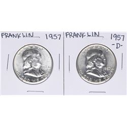 Lot of 1957 & 1957-D Franklin Half Dollar Coins
