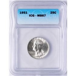 1951 Washington Quarter Coin ICG MS67
