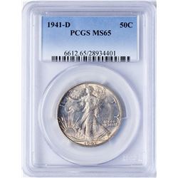 1941-D Walking Liberty Half Dollar Coin PCGS MS65