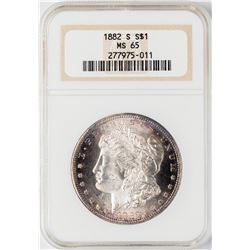 1882-S $1 Morgan Silver Dollar Coin NGC MS65