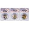 Image 1 : Lot of (3) 2008 Presidential Oath Dollar Coins ANACS MS66