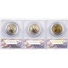 Image 2 : Lot of (3) 2008 Presidential Oath Dollar Coins ANACS MS66