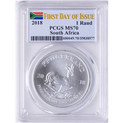 2018 South Africa Krugerrand Silver Coin PCGS MS70 First Issue