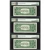 Image 2 : Lot of (3) Consecutive 1957A $1 Silver Certificate Notes PMG Superb Gem Unc. 67E