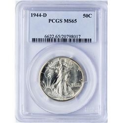 1944-D Walking Liberty Half Dollar Coin PCGS MS65