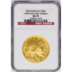 2006 $50 American Buffalo Gold Coin NGC MS70 First Strikes