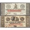 Image 1 : Lot of 1862 $5 & $10 The State of Georgia Obsolete Note