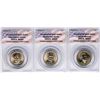 Image 1 : Lot of (3) 2008 Presidential Oath Dollar Coins ANACS MS65