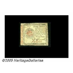 Continental Currency January 14, 1779 $20 About N