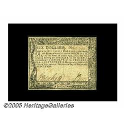 Maryland December 7, 1775 $6 Extremely Fine. A le