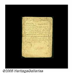 Massachusetts August 18, 1775 5s Very Fine. Altho