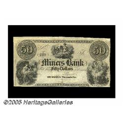 Dubuque, Wisconsin Territory- The Miners Bank $50