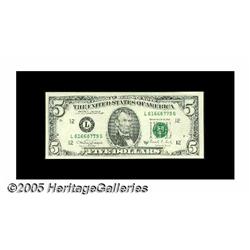 Fr. 1980-L $5 1988A Federal Reserve Notes. Two Co