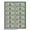 Image 1 : Fr. 1508 $2 1928G Legal Tender Notes. Uncut Sheet