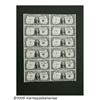 Image 1 : Fr. 1607 $1 1935 Silver Certificates. Uncut Sheet