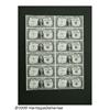 Image 3 : Fr. 1607 $1 1935 Silver Certificates. Uncut Sheet