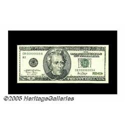 Fr. 2088-B $20 2001 Federal Reserve Note. Choice 