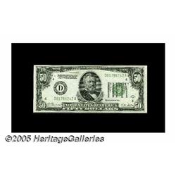 Fr. 2101-D $50 1928A Federal Reserve Note. Gem Cr