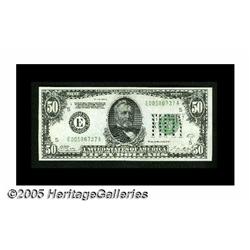 Fr. 2101-E $50 1928A Federal Reserve Note. Gem Cr