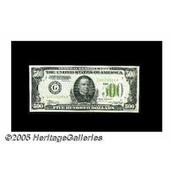 Fr. 2201-G $500 1934 Light Green Seal Federal Res