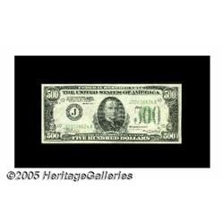 Fr. 2202-J $500 1934A Federal Reserve Note. About