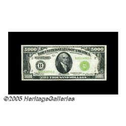 Fr. 2221-B $5000 1934 Federal Reserve Note. Extre