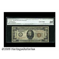 Fr. 2304* $20 1934 Mule Hawaii Federal Reserve No