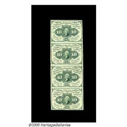 Fr. 1242 10¢ First Issue Vertical Strip Of Four A