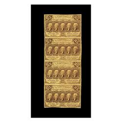 Fr. 1281 25¢ First Issue Vertical Strip Of Four A