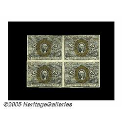 Fr. 1286 Milton 2R25.3 25¢ Second Issue Block of 